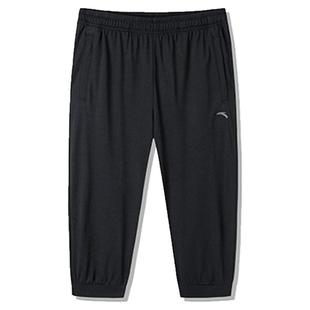 安踏直筒七分裤女裤夏季宽松大码黑色梭织运动裤薄款冰丝速干裤子