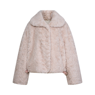 HeyDress轻奢仿小湖羊绒皮草外套女冬季法式温柔气质环保毛毛外套