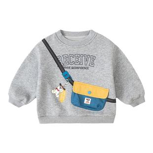 嘟嘟家男童卫衣宝宝秋冬加绒加厚儿童冬装上衣女童冬季一体绒衣服