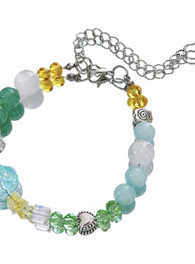 【青柠海屿】MIES原创油画渲染彩色水晶珠手链女设计师款精致手饰