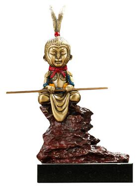 纯黄铜齐天大圣装饰品孙悟空手办斗战胜佛孙行者办公室卡通摆件