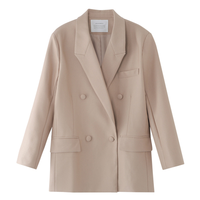 米杏色春夏慵懒小姐姐高密西装