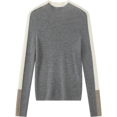 【100%羊毛】播商场同款修身半高领针织衫女秋冬新款BDS4SD3684