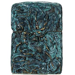 zippo打火机烧色龙凤盔甲机煤油防风男士送礼正版收藏级官方正品