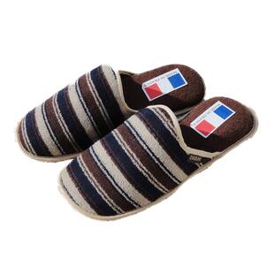 DIAN黛安戴安 《断码处理》法国进口舒适条纹保暖包裹脚踝拖鞋
