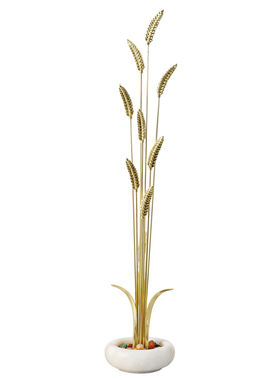 玉石聚宝盆新年吉祥穗穗平安摆件