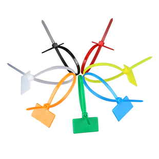 尼龙扎带3*100标记扎带理线标签塑料扎线带捆线带彩色标牌扎带