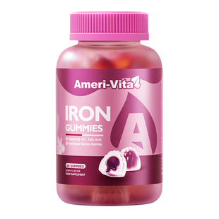 亚美唯他AmeriVita补铁儿童缺铁补气血宝宝补铁软糖铁剂贫血养血