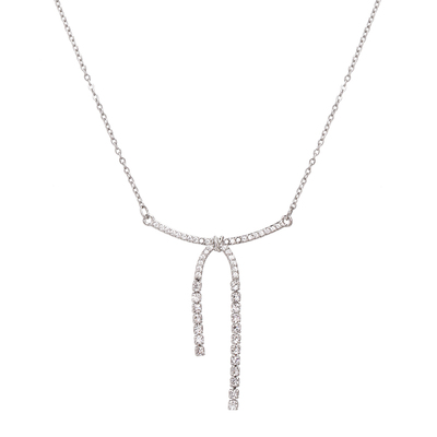 蝴蝶结锆石吊坠项链女生