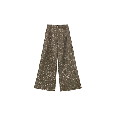 巨显瘦！复古碎花阔腿休闲裤~