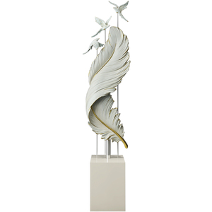 北欧客厅电视柜轻奢羽毛落地摆件大型玄关办公室家居饰品乔迁新居