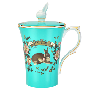 blanbunny布兰兔 秘密花园骨瓷马克杯带盖茶杯茶具英式下午茶礼盒