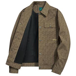 【宫廷元素印花】与狼共舞翻领夹克男2025春季新款防风抗皱外套男