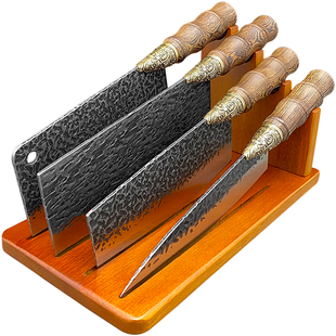 龙泉菜刀家用套装手工锻打切片刀斩切刀厨师专用切菜切肉刀具锋利