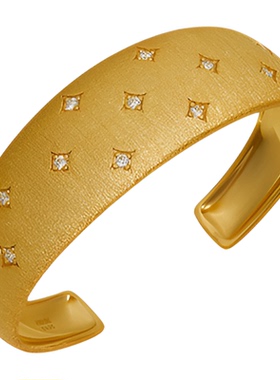 璀璨逐光拉丝开口宽手镯