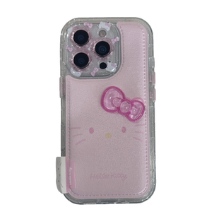 日系可爱卡通HelloKitty带挂链适用iPhone17ProMax手机壳苹果16pro新款15PRO女款小众13硅胶14防摔全包保护套