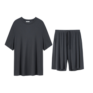【罗纹假日-睡衣男款】伊维斯短袖短裤家居服套装男可外穿睡衣
