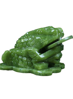 天然客厅摆件三脚蟾蜍玉石