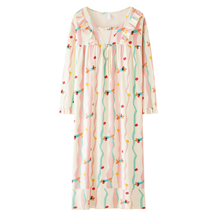 猫人纯棉睡裙女款2026新款带胸垫睡衣大码外穿独特绝美卡通连衣裙