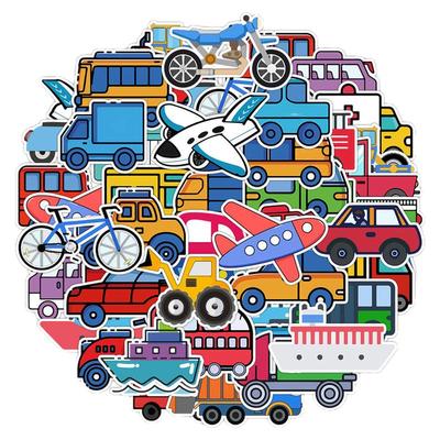 110张交通工具冰箱贴轮船挖机贴