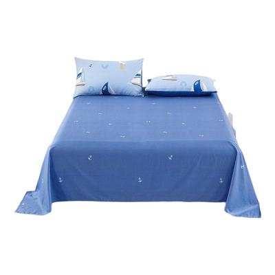 水星儿童纯棉床单单件母婴A类抑菌40S全棉床单小帆船印花男童