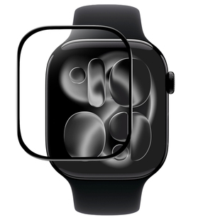 haolocm适用apple watchs11手表膜iwaths11/s10高清防反光3d热弯ar全覆盖屏幕苹果series保护钢化膜se配件贴