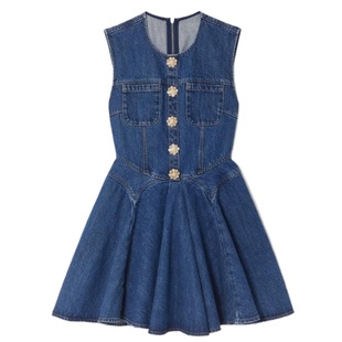 明星同款无袖背心牛仔裙时尚气质收腰超好看连衣裙2025新款女夏季