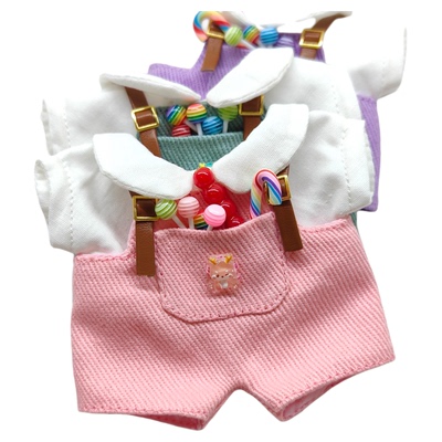 12cm15cm娃衣坐姿体17cm拉布布labubu娃衣光与夜之恋小鼻噶背带裤