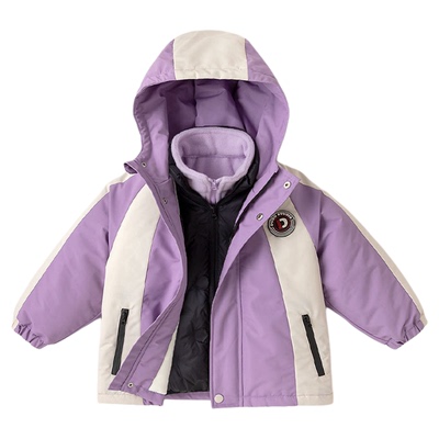 【四级防水】宝宝户外羽绒三件套冬装男童一衣三穿外套羽绒内搭潮