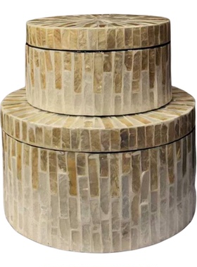 复古天然贝壳首饰盒样板间摆件