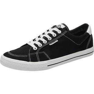 人本大码男鞋45布鞋46黑色帆布鞋男士鞋子透气男款板鞋百搭休闲鞋