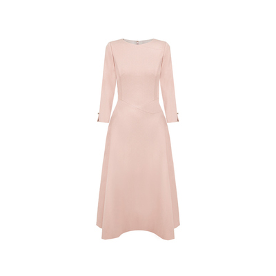 30人棉立体剪裁肌理感收腰连衣裙