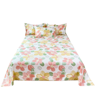 简约全棉床单单件被单学生宿舍床罩100%纯棉枕套单人双人垫单四季