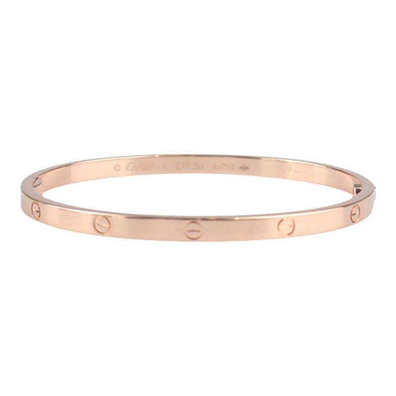 【自营】中古95新Cartier(卡地亚)LOVE窄版手镯小号750玫瑰金16号