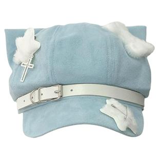 1Gangster Inn原创y2k小众亚文化贝雷帽子可爱小翅膀蕾系型八角帽