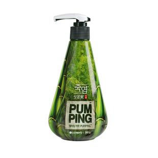 韩国LG进口倍瑞傲派缤竹盐成人牙膏 液体按压式亮白牙结石口臭