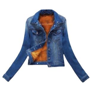 牛仔外套女2025年新款毛绒秋装上衣秋季短款春秋加绒加厚秋冬