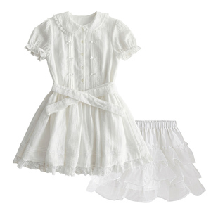 东京岁时记jk夏季白色初恋短袖连衣裙小个子少女可爱蕾丝花边短裙