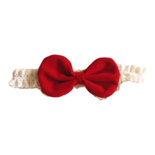 韩版婴儿发带春秋女宝宝满月百日宴发饰婴幼儿可爱红色蝴蝶结头饰