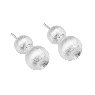 拉丝925银小众设计感高级感耳饰