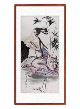 纯手绘国画装饰画仕女客厅卧室