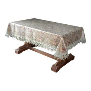 欧式田园桌布防水防油免洗餐桌台布蕾丝轻奢家用长方形茶几布盖布