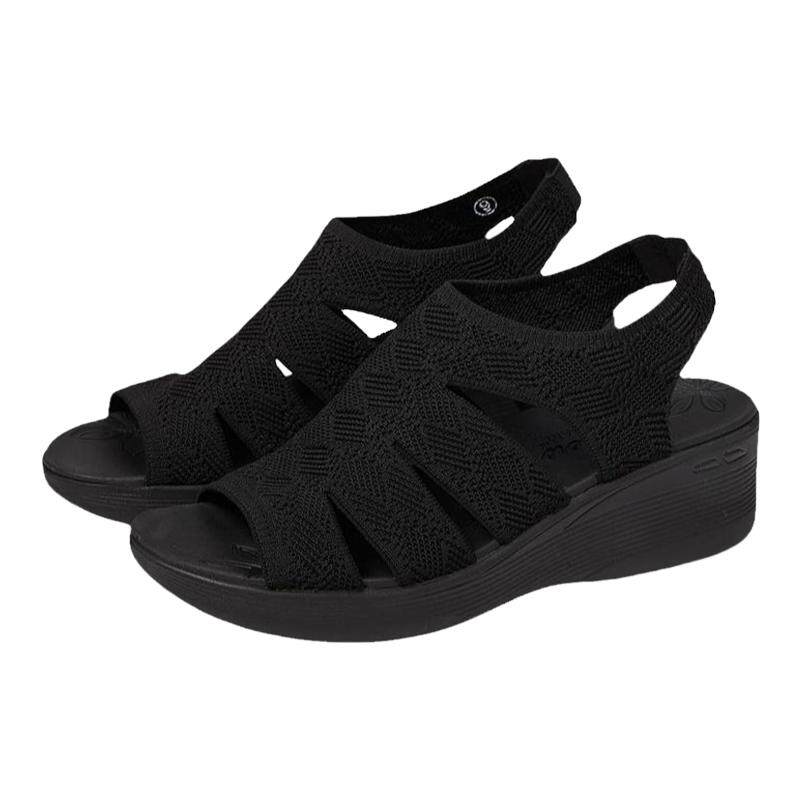 Skechers/斯凯奇女鞋凉鞋高跟鞋坡跟通勤露趾百搭绑带夏季163394