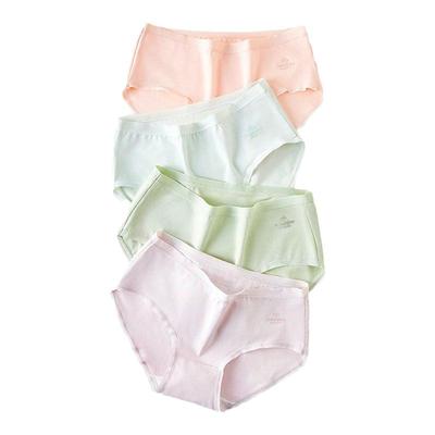 内裤女纯棉抗菌无痕中腰透气少女短裤舒适不夹臀女士内衣裤衩女生