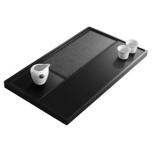 整块乌金石茶盘天然石材茶海茶托简约功夫泡茶盘大号小号排水石盘