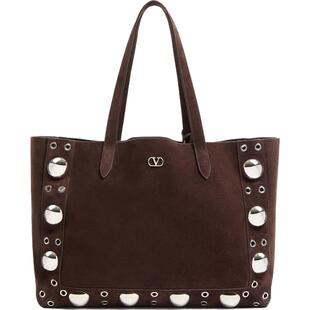 [礼物]华伦天奴VALENTINO男女同款 NELLCOTE中号绒面牛皮革手袋