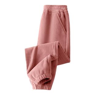 真维斯女童加绒裤子2025新款冬大童灯芯绒加厚长裤冬季儿童运动裤