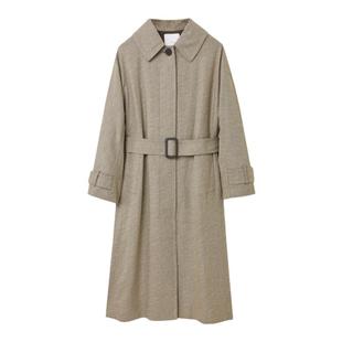 【孙俪同款】OVV秋冬热卖女装暗门襟翻领长款羊毛风衣