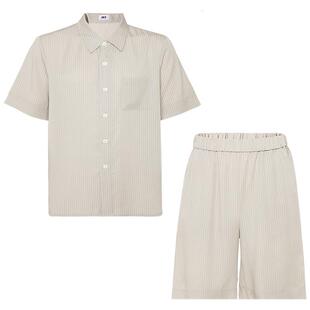 爱美丽IMIS睡衣男式天丝开衫冰凉感短袖短裤家居服套装IM46BLA2