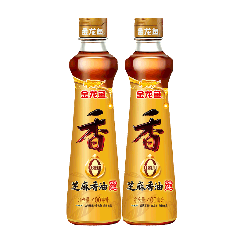 金龙鱼纯芝麻油调料油400ml*2瓶